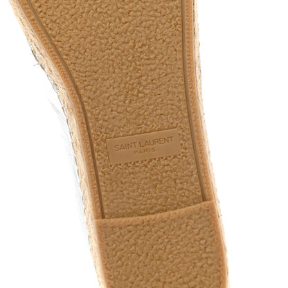 Saint Laurent Metallic Lambskin Monogram Espadrilles 38 Argento 6 of 8