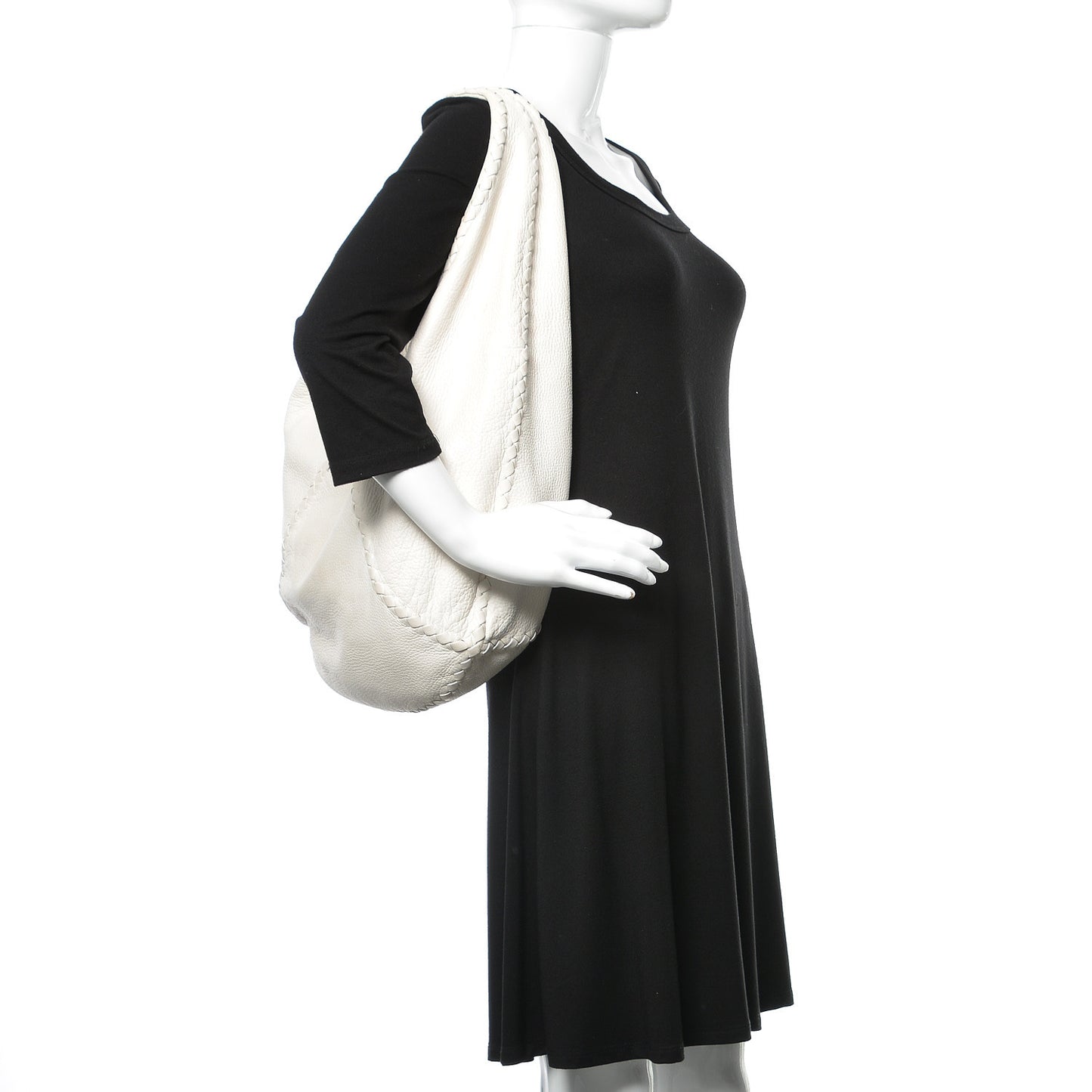 Cervo Deerskin Large Hobo Bianco White