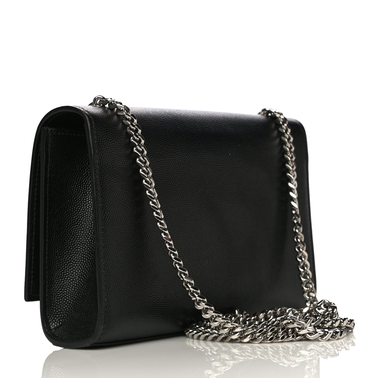 Saint Laurent Grain De Poudre Small Monogram Kate Satchel Black 3 of 10