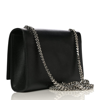 Saint Laurent Grain De Poudre Small Monogram Kate Satchel Black 3 of 10