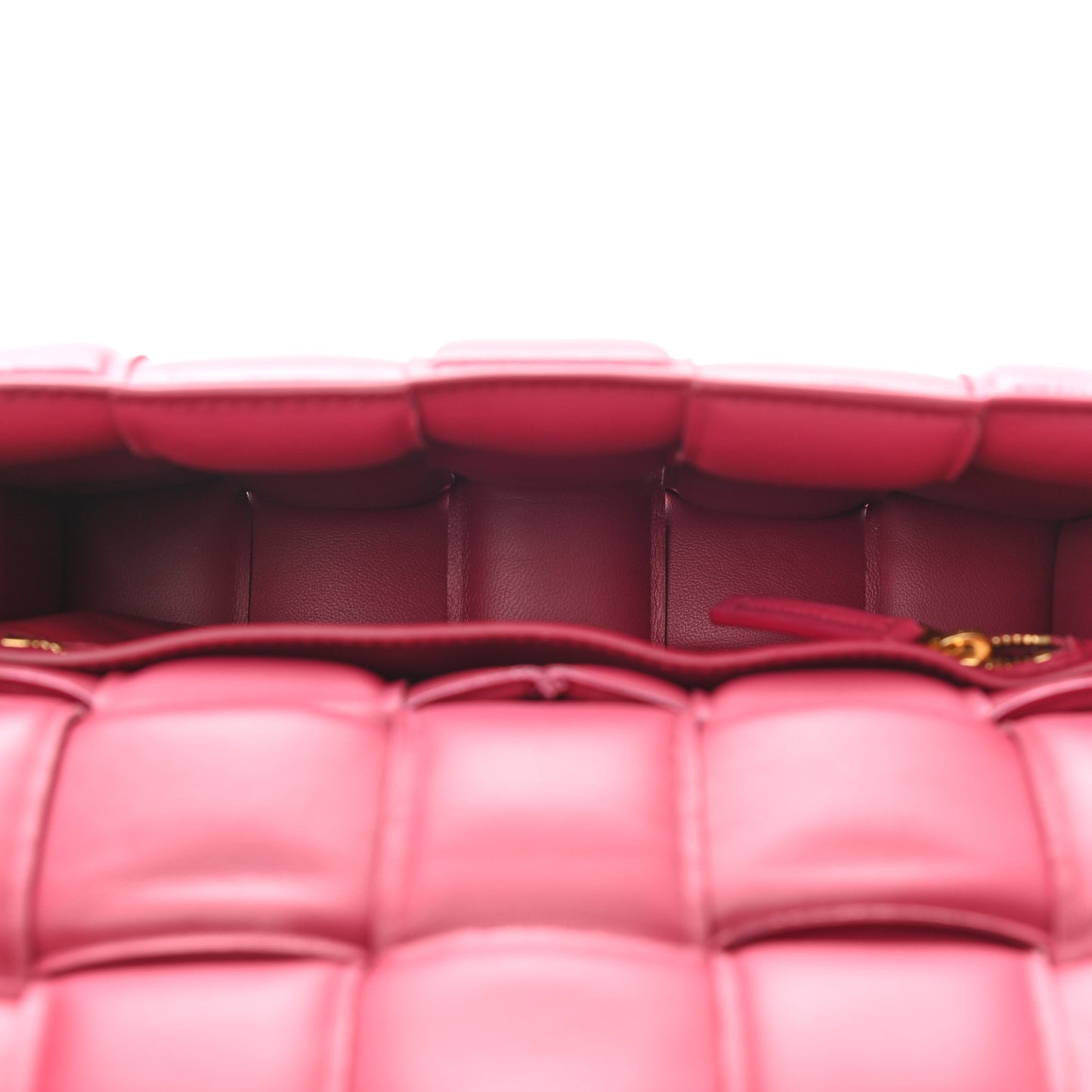Paper Calfskin Maxi Intreccio Padded Cassette Crossbody Bag Amaranto