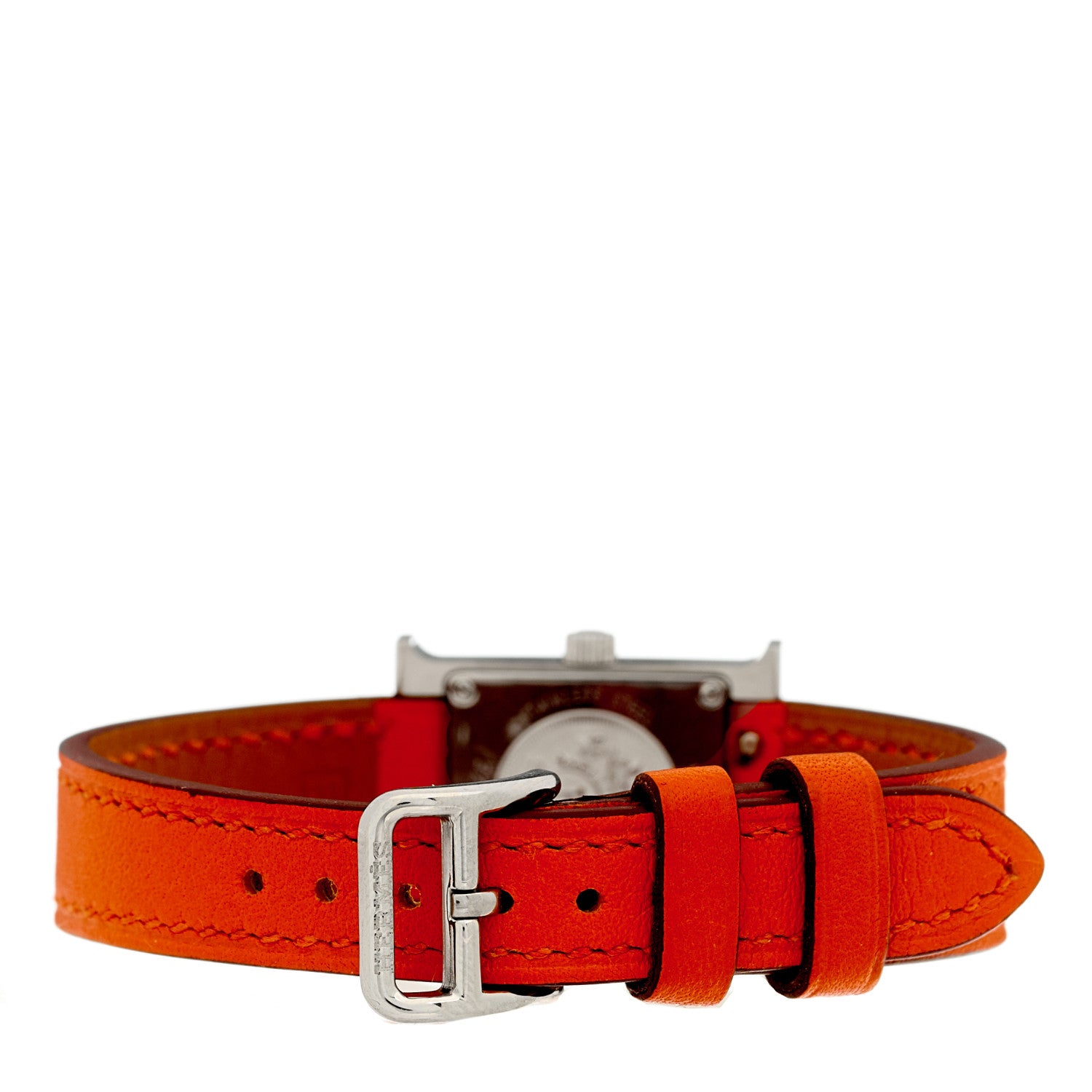 Hermes Stainless Steel Swift 17.2mm Heure H Hour Watch Orange 3 of 4