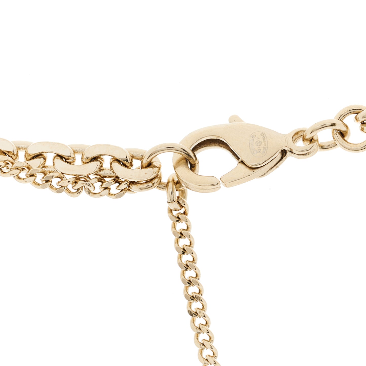 Crystal CC Multi Strand Chain Necklace Gold