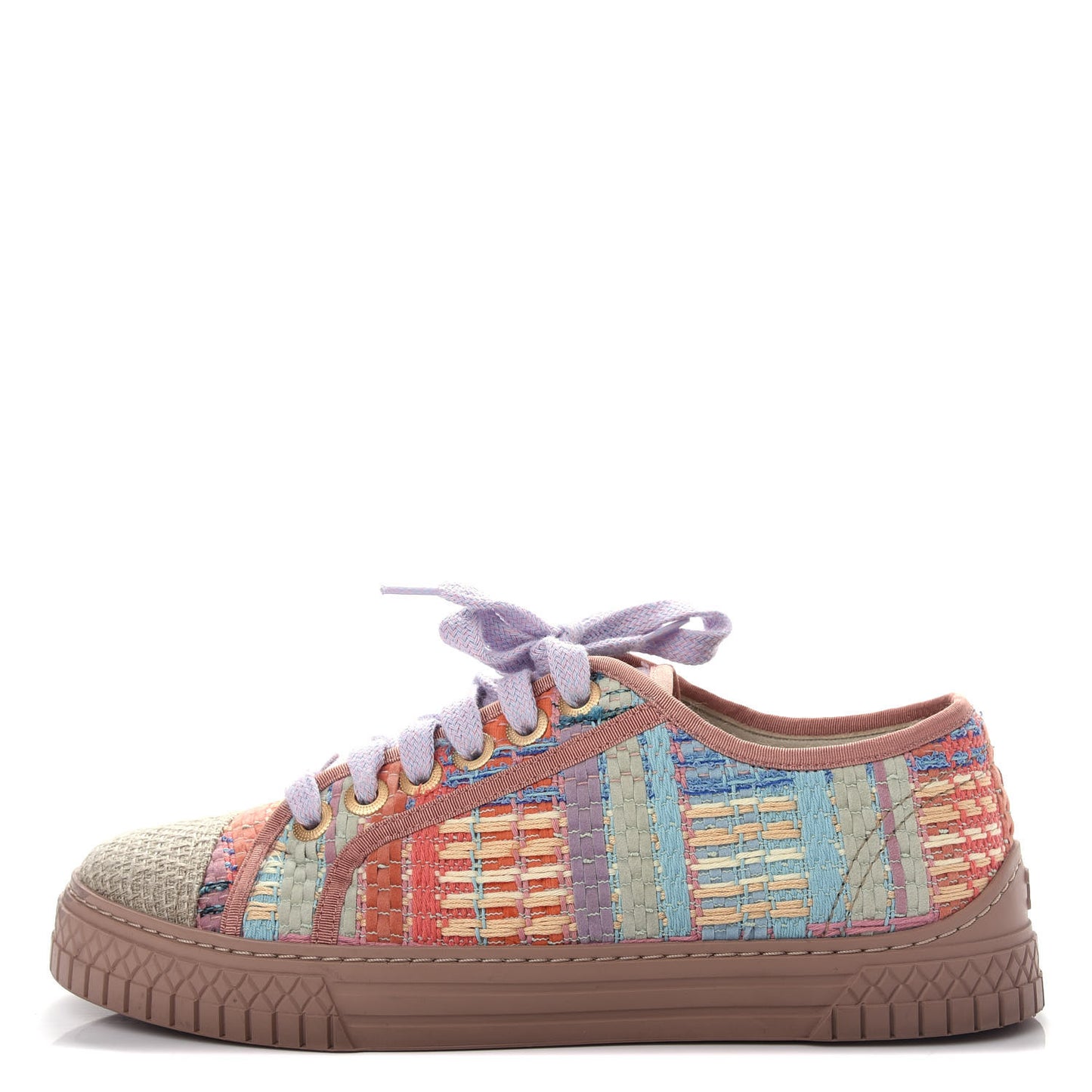 Tweed Low Top Sneakers 36 Multicolor Beige