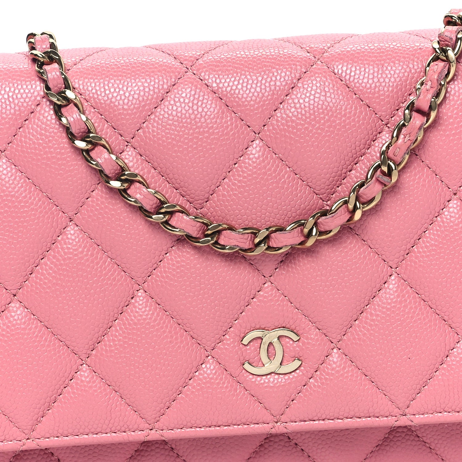 Chanel Caviar Quilted Wallet On Chain WOC Dark Pink 9 of 12
