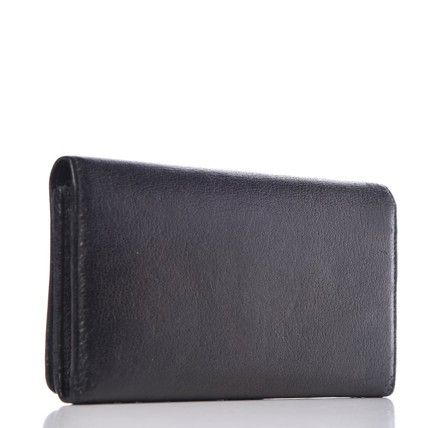 Balenciaga Chevre Gold Metallic Edge Hardware Money Wallet Black 3 of 9