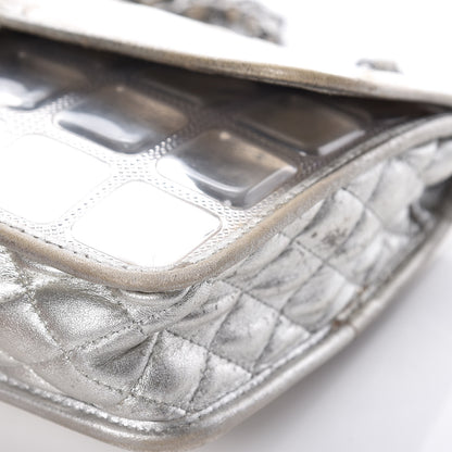 Chanel Vinyl Large Ice Cube Flap Silver 12 of 15