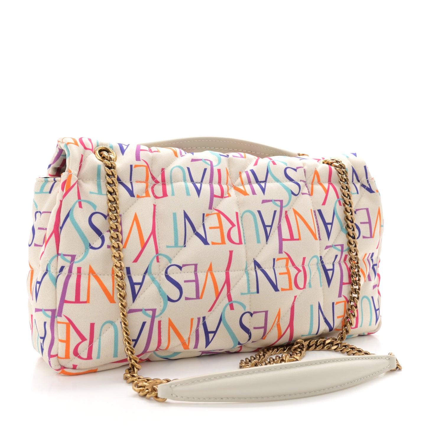 Silk Carre Rive Gauche Print Patchwork Monogram Medium Jamie Multicolor White