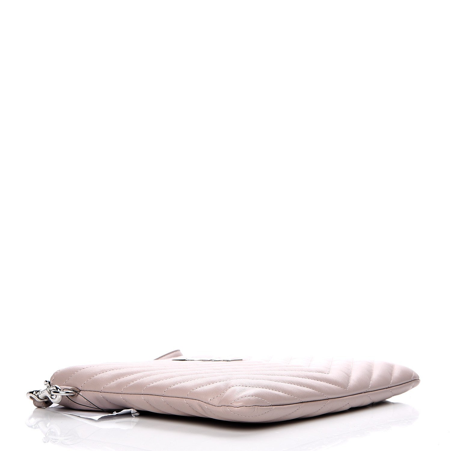 Saint Laurent Calfskin Matelasse Chevron Monogram A5 Wristlet Rose Poudre 4 of 10