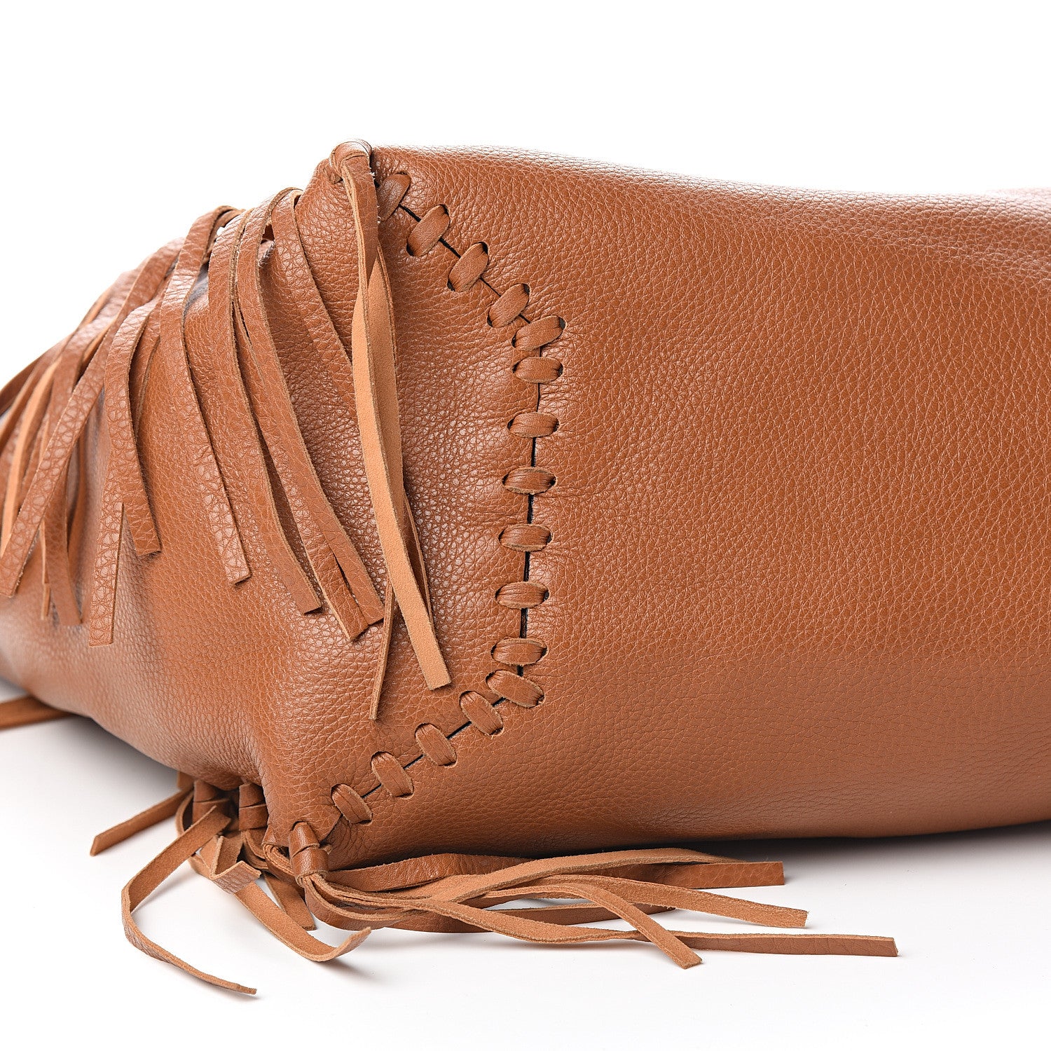 Valentino Garavani Grained Calfskin C-Rockee Fringe Tote Light Cuir 6 of 8