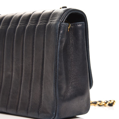 Chanel Lambskin Vertical Quilted Medium Single Flap Navy 13 of 15