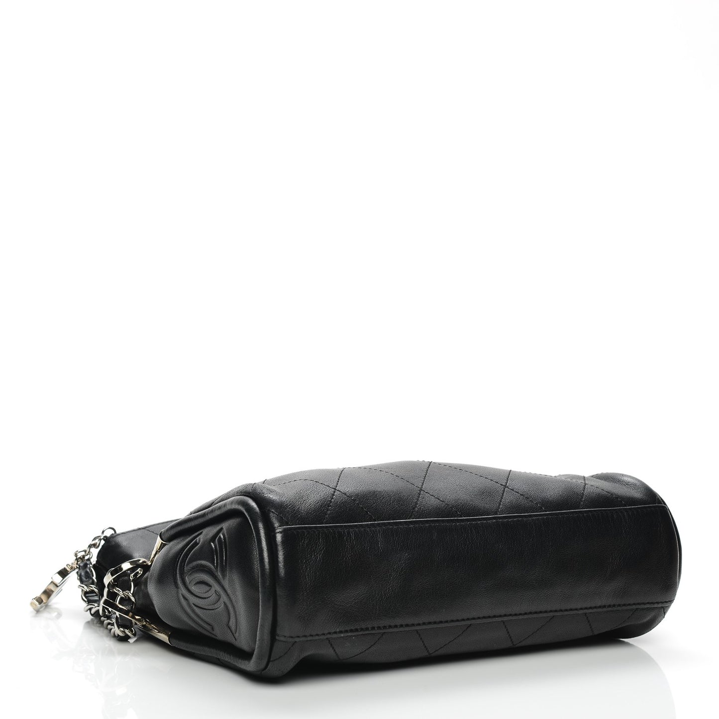 Lambskin Stitched Small Ultimate Soft Tote Black