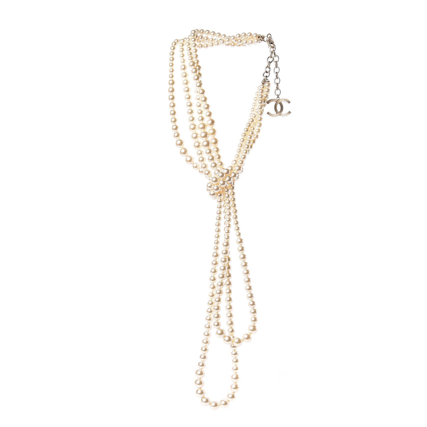Pearl Multi Strand CC Necklace Gold