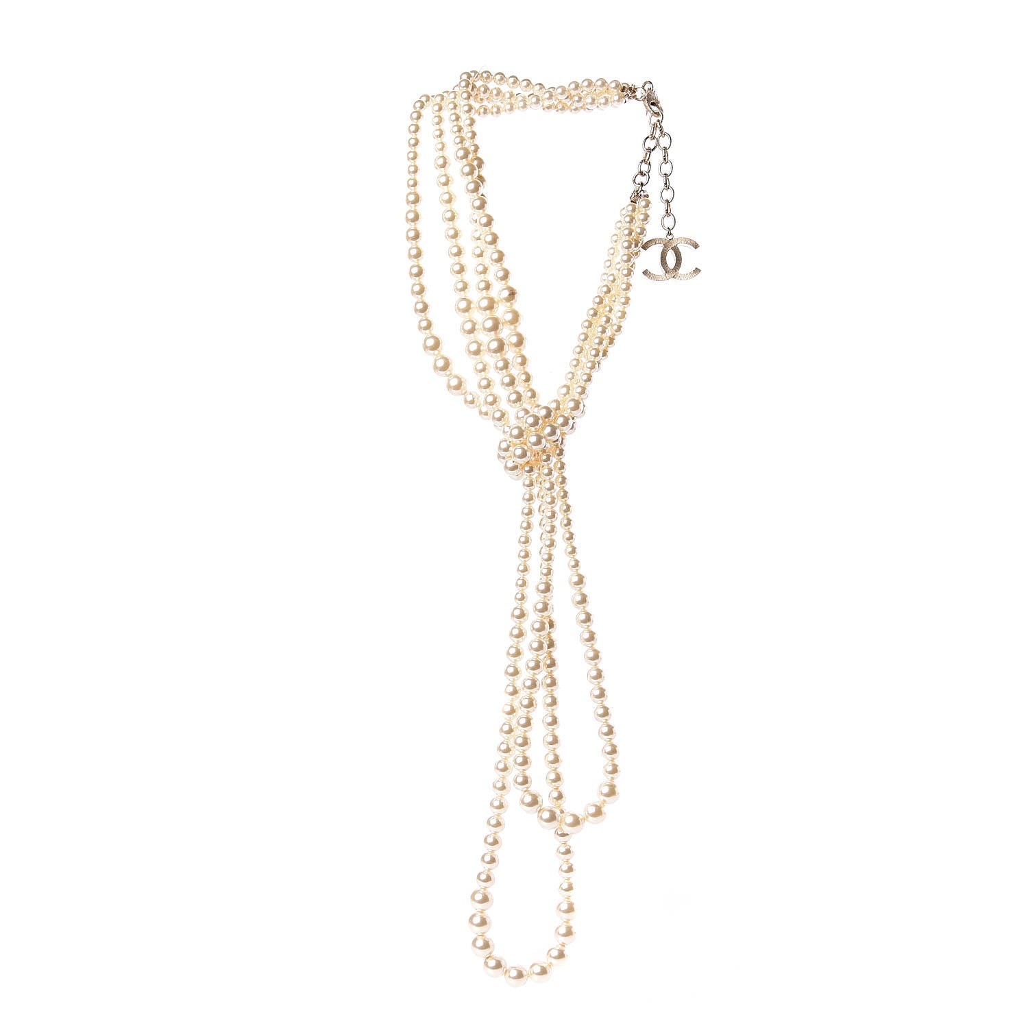 Chanel Pearl Multi Strand CC Necklace Gold 3 of 6