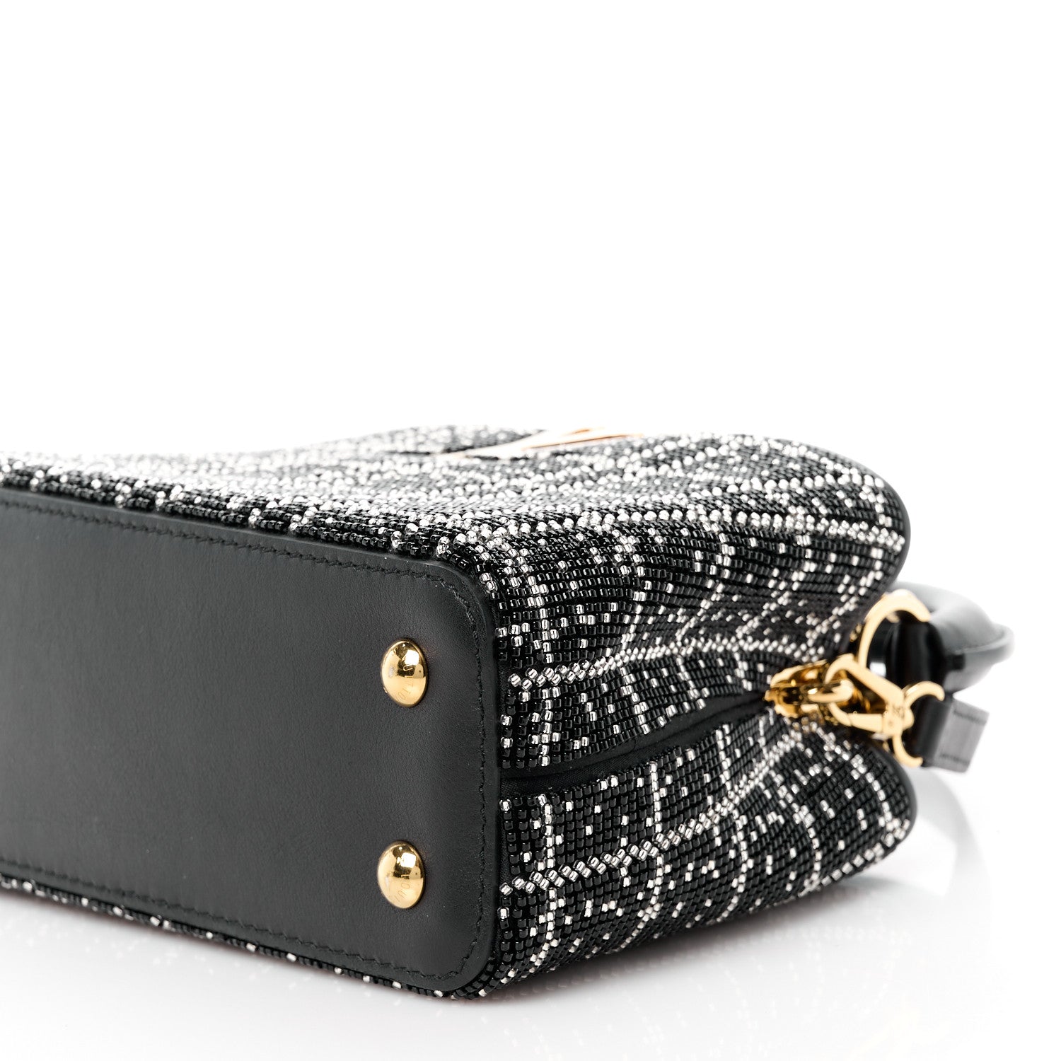 Louis Vuitton Bead Satin Embroidered Mini Capucines Black 9 of 10
