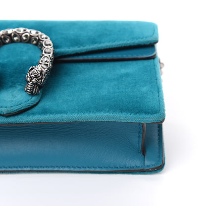 Gucci Velvet Super Mini Dionysus Shoulder Bag Pavone Cyan 9 of 11