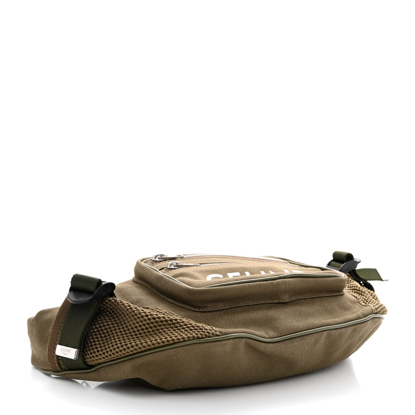 Cotton Gabardine Logo Print Trekking Belt Bag Khaki