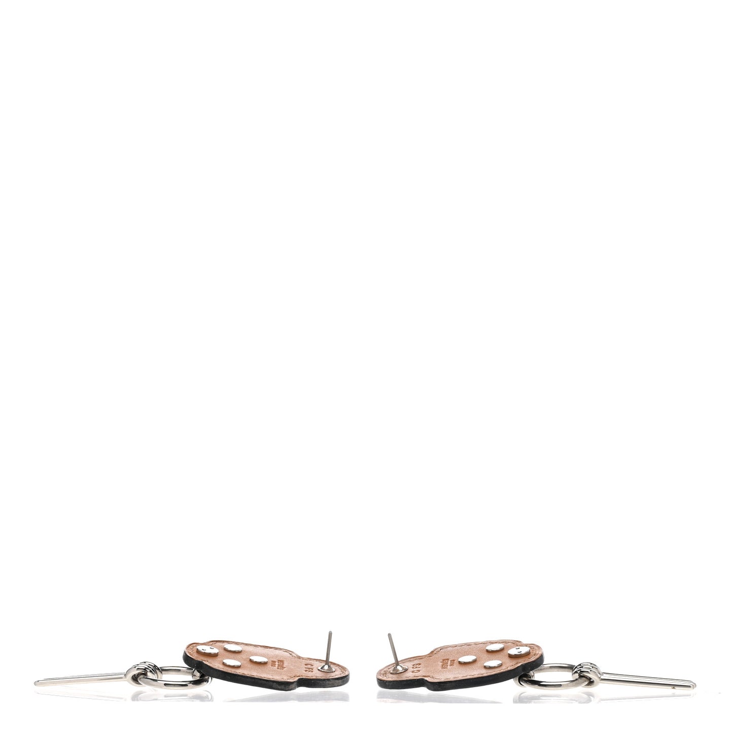 Palladium Swift Studded Carnaby Drop Earrings Black