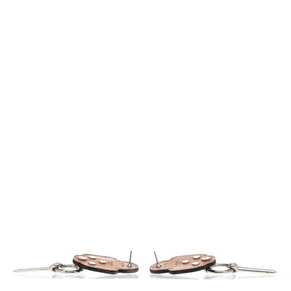 Hermes Palladium Swift Studded Carnaby Drop Earrings Black 3 of 5