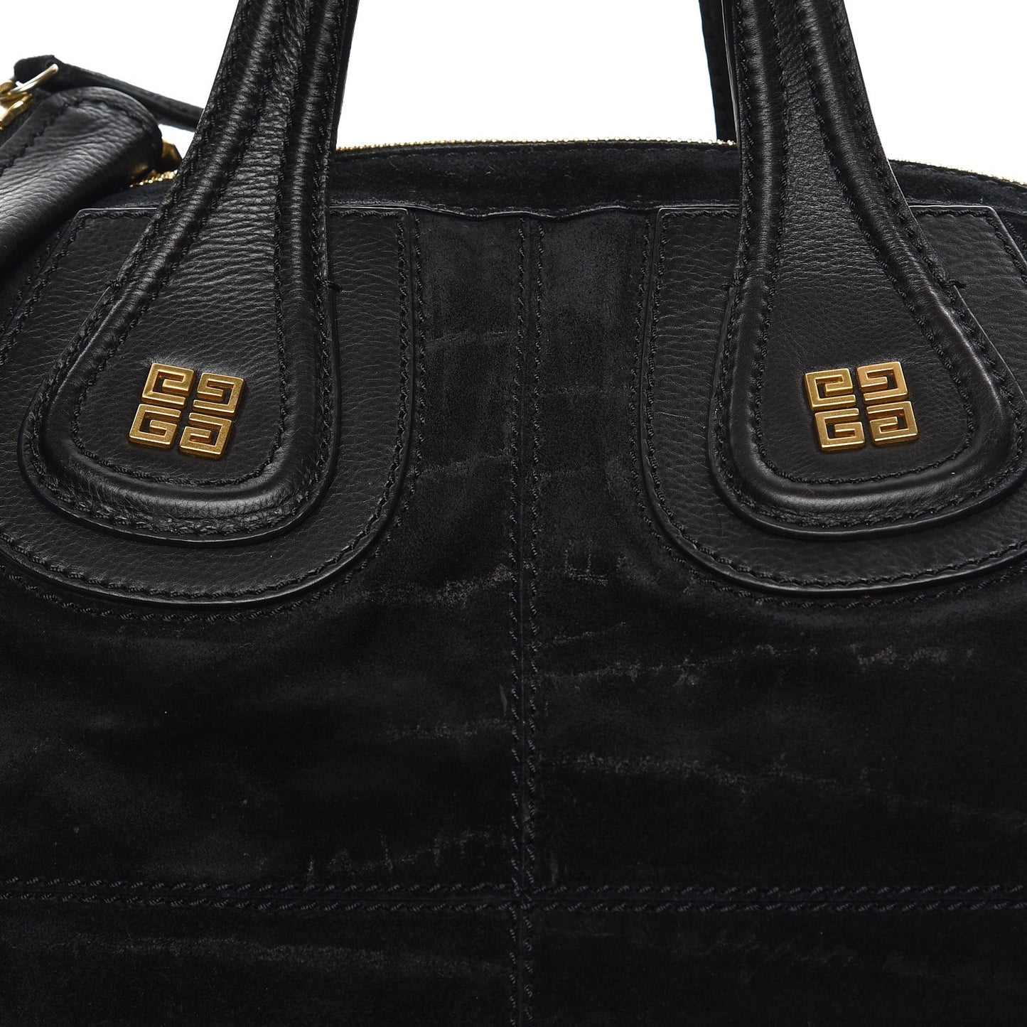 Textured Calfskin Suede Medium Nightingale Black