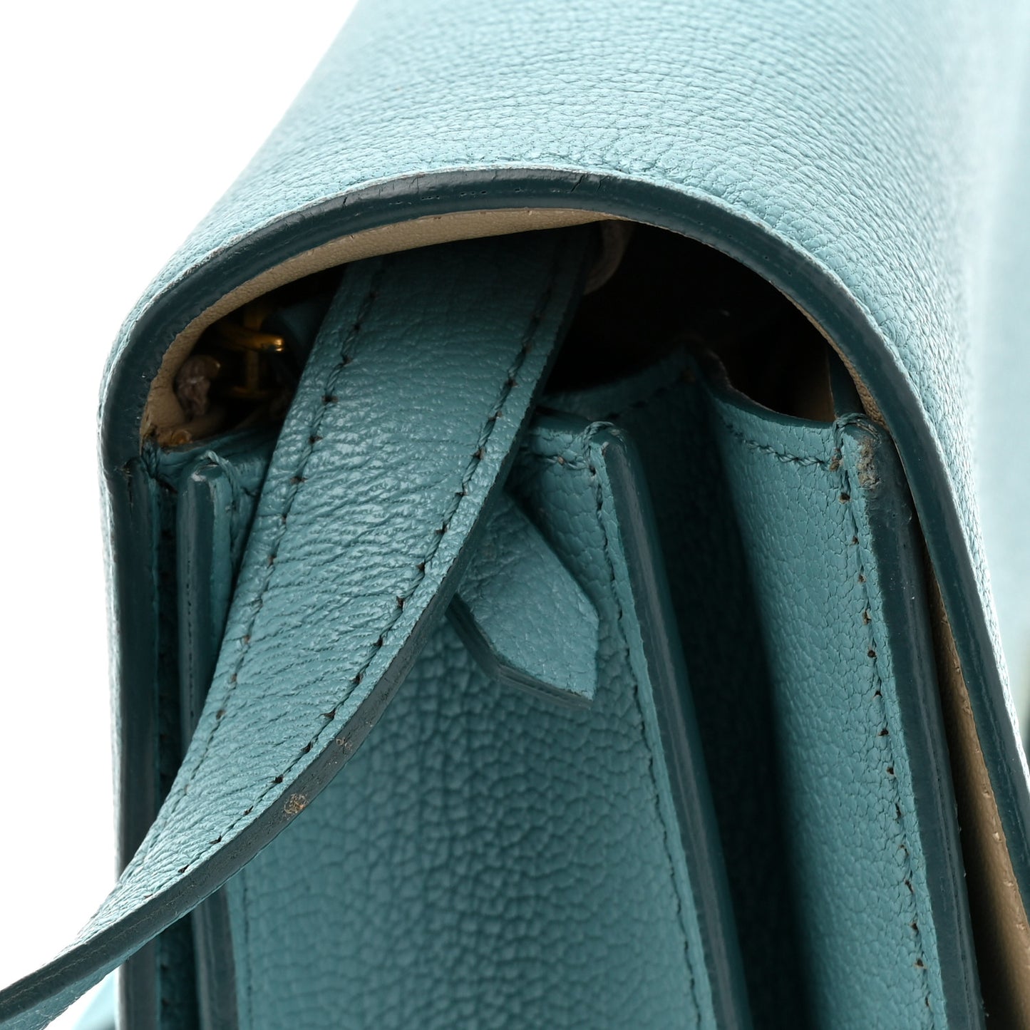 Goatskin Medium Classic Box Flap Bag Antarctic