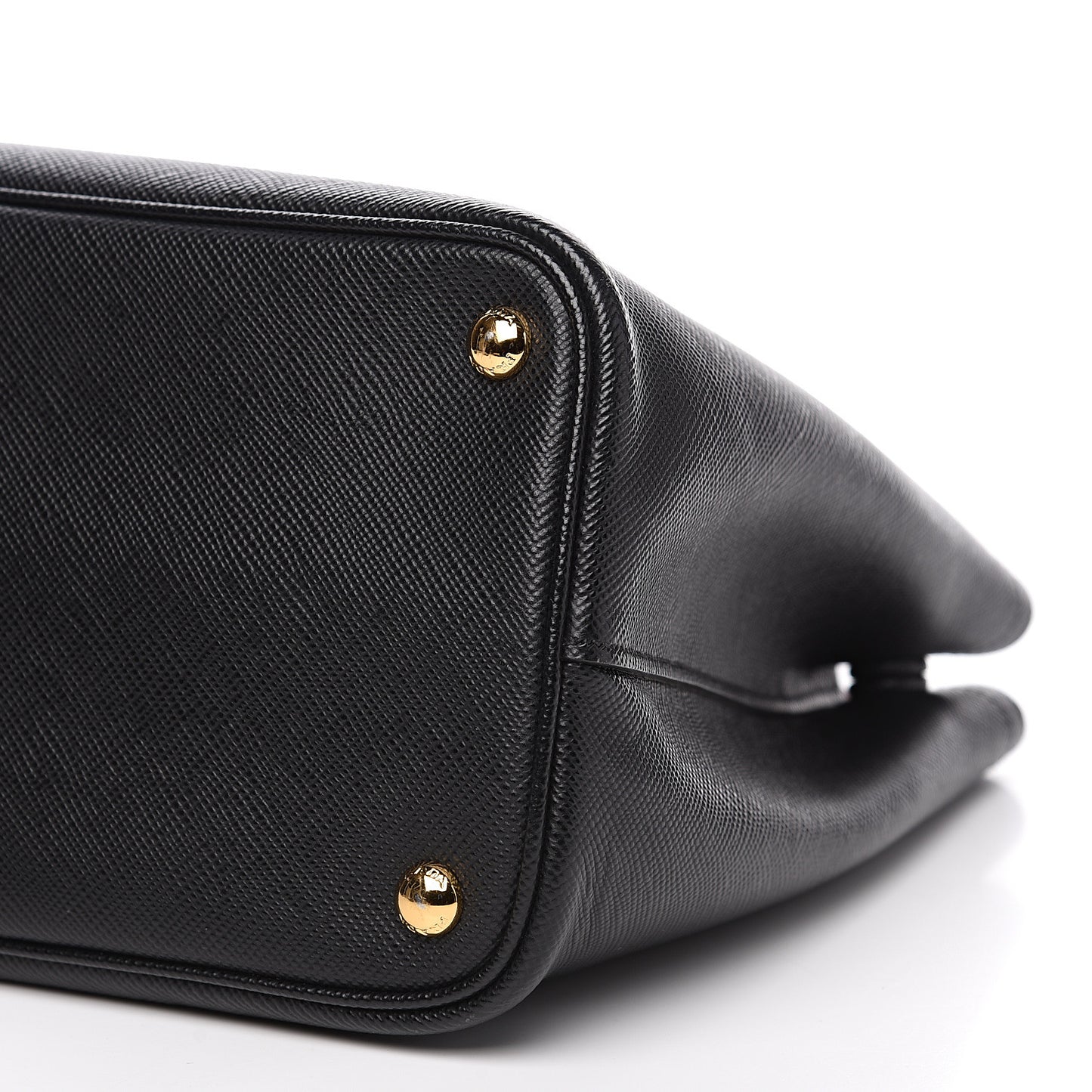 Saffiano Cuir Medium Double Bag Black Fuoco