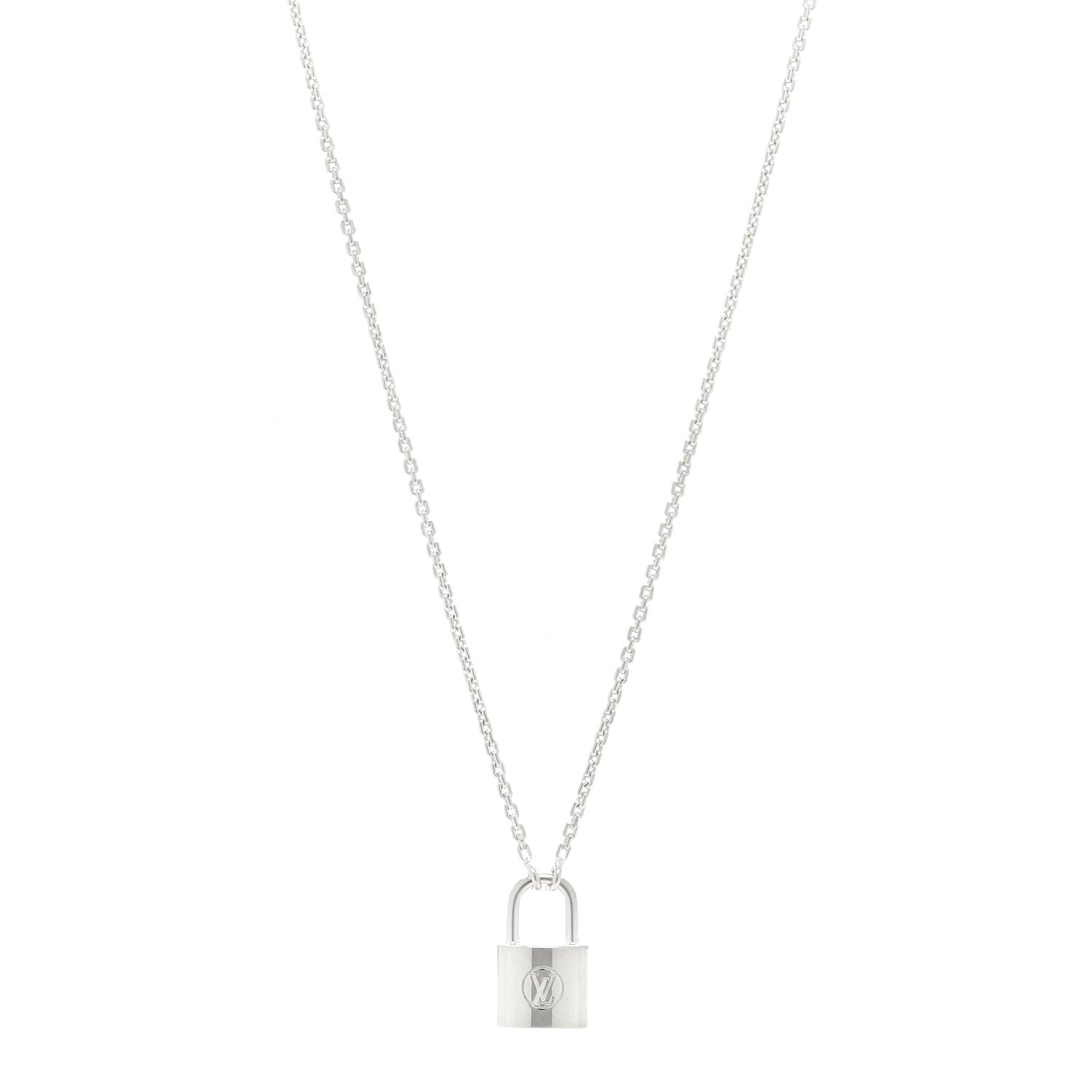 Louis Vuitton Sterling Silver Lockit Necklace 1 of 5