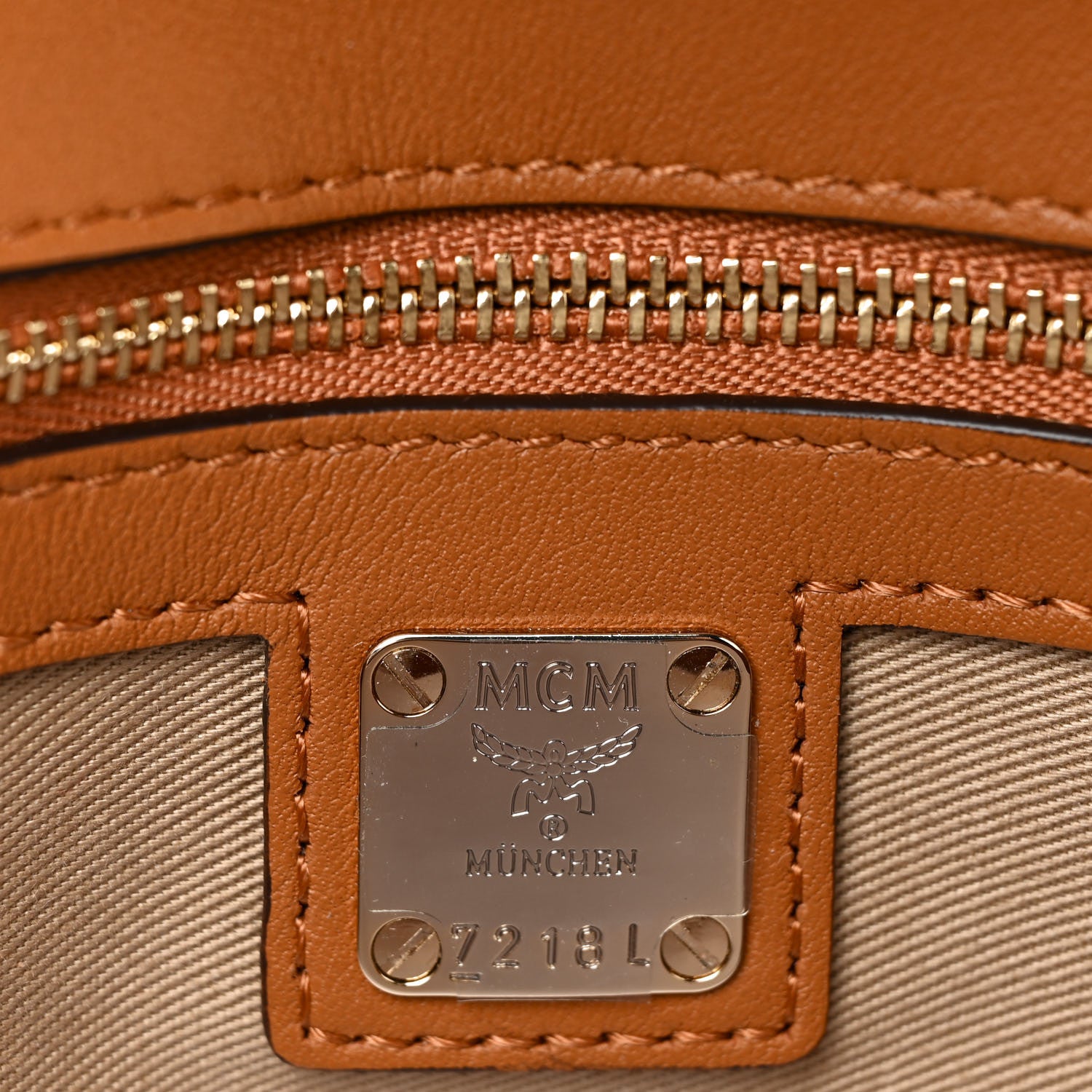 MCM Metallic Visetos Medium Millie Crossbody Bag Berlin Gold 10 of 27