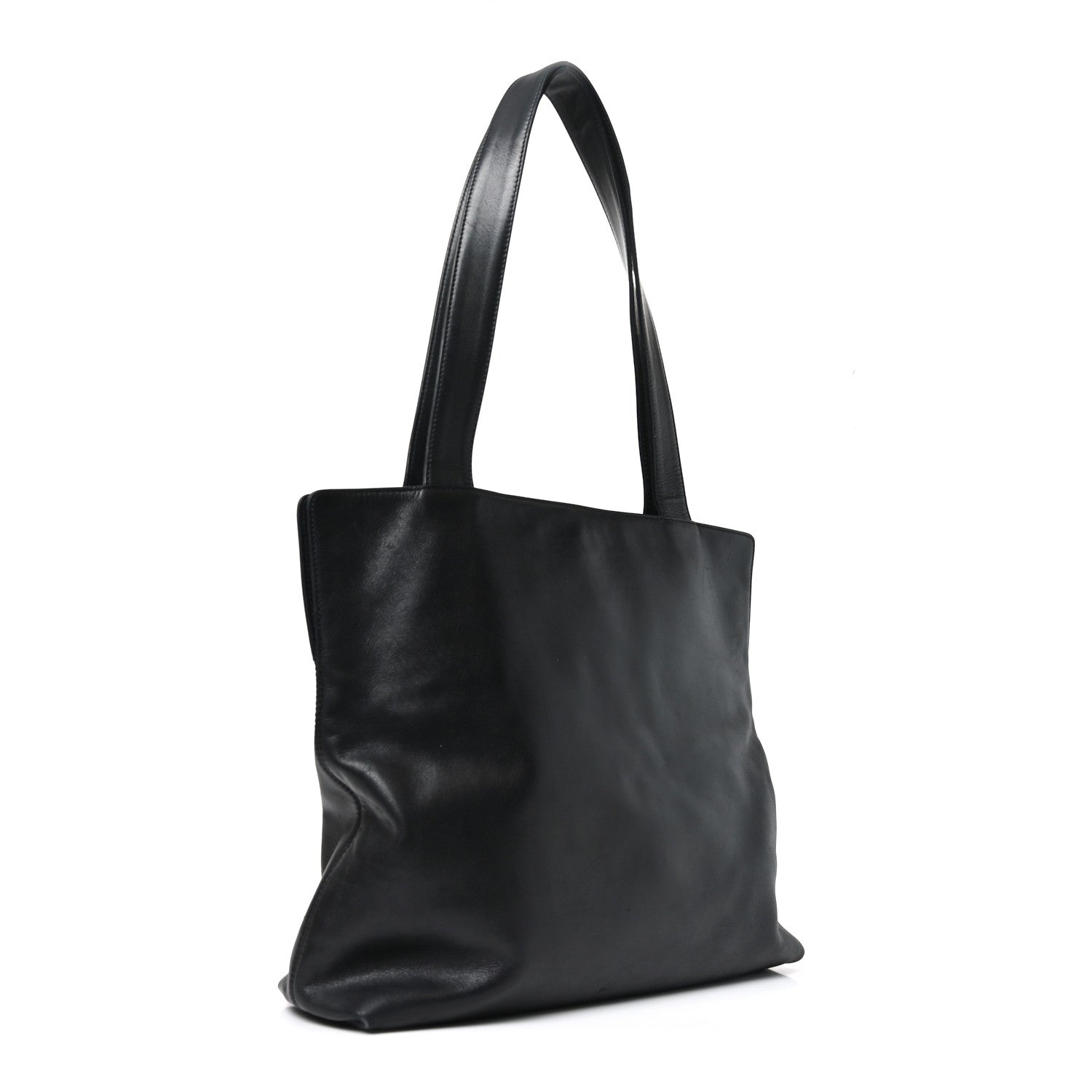 Chanel Calfskin Embossed CC Shoulder Bag Black 3 of 10