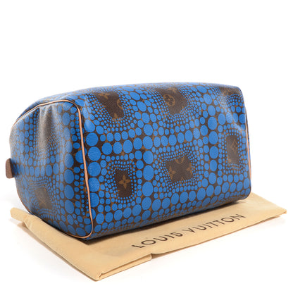Louis Vuitton Monogram Kusama Town Speedy 30 Blue 4 of 7