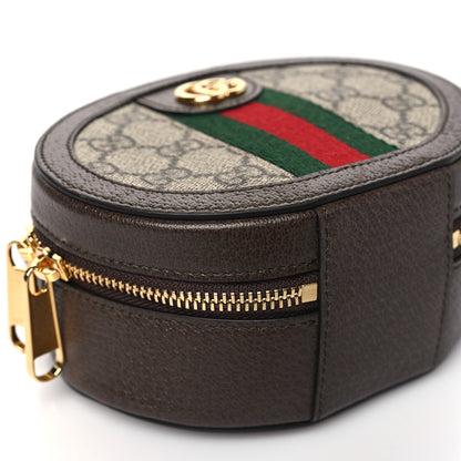 Gucci GG Supreme Monogram Top Handle Web Mini Ophidia Round Shoulder Bag Brown 9 of 11