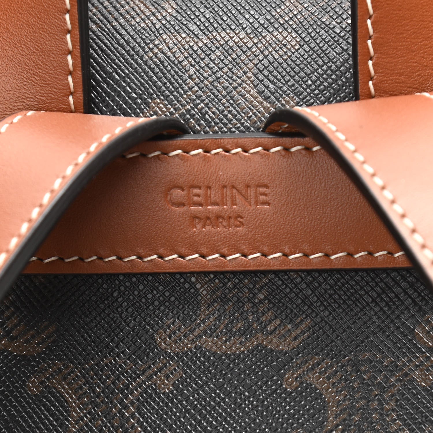 Celine Triomphe Canvas Calfskin Mini Folco Backpack Tan 6 of 10