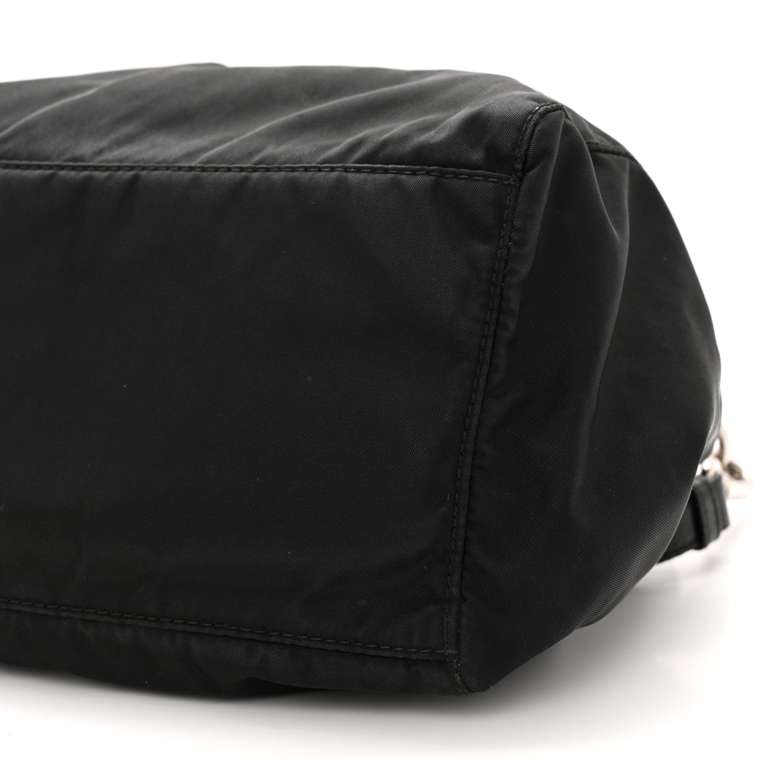 Prada Tessuto Nylon Bow Shoulder Bag Black 9 of 9