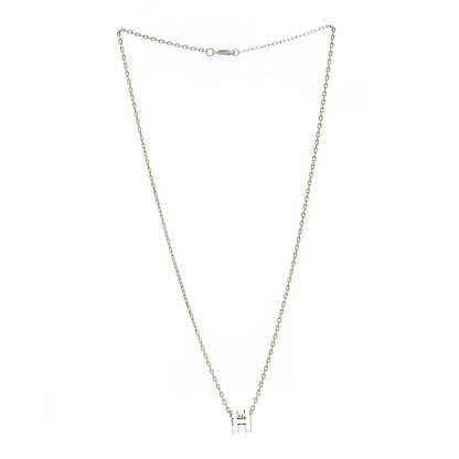 Hermes Lacquered Palladium Mini Pop H Pendant Necklace White 2 of 5