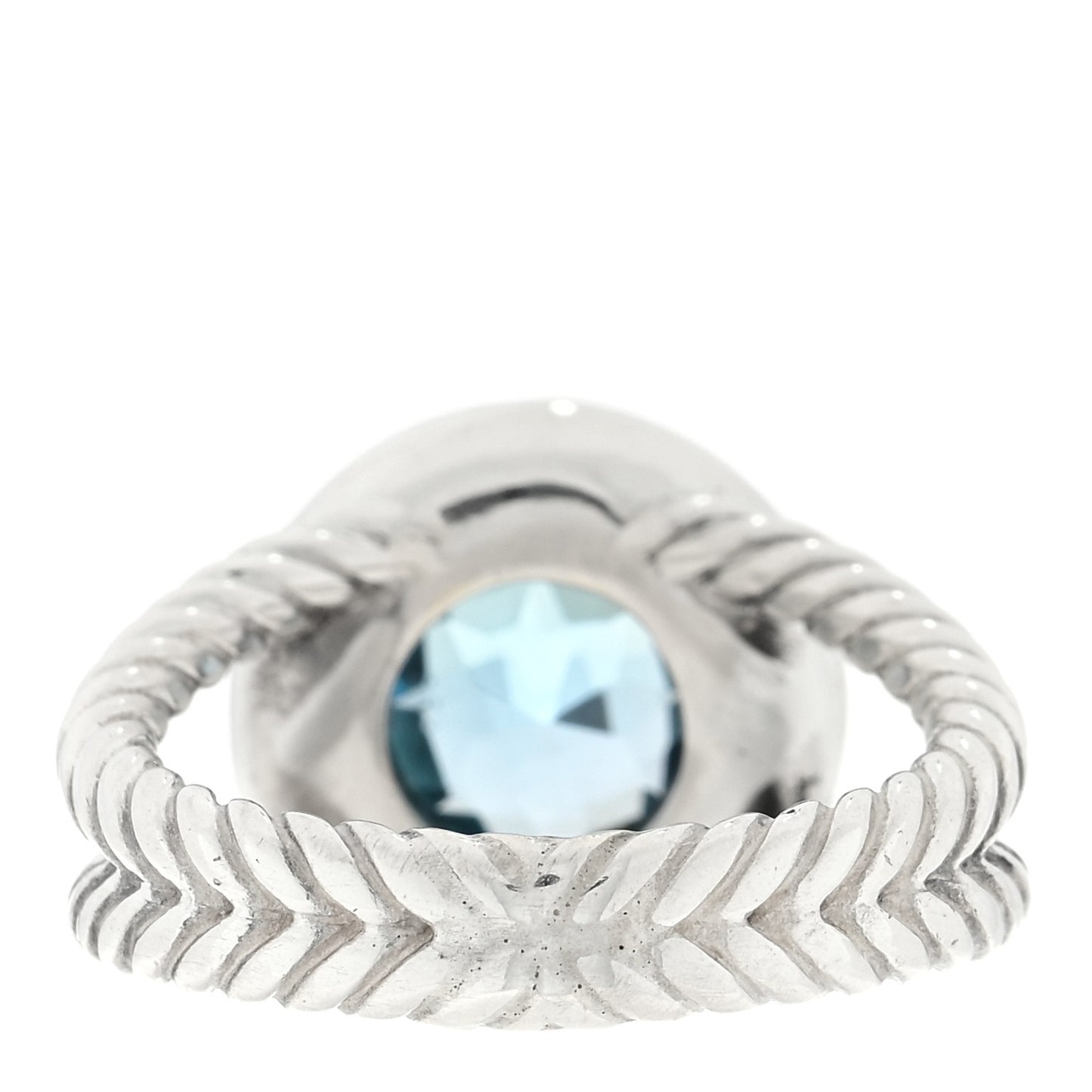 Sterling Silver Diamond Blue Topaz 8mm Petite Cerise Ring 50 5.25