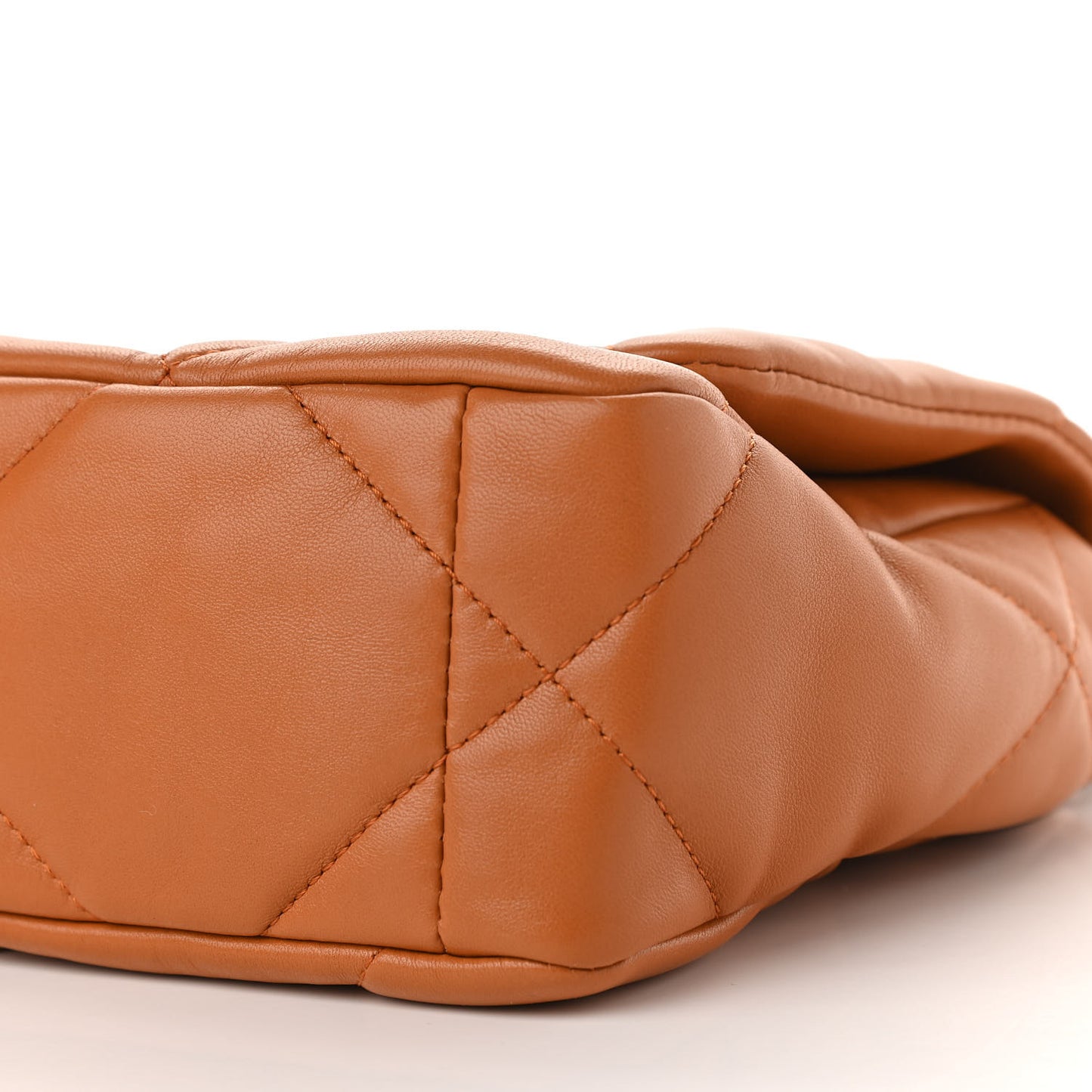 Lambskin Quilted Medium Chanel 19 Flap Light Brown