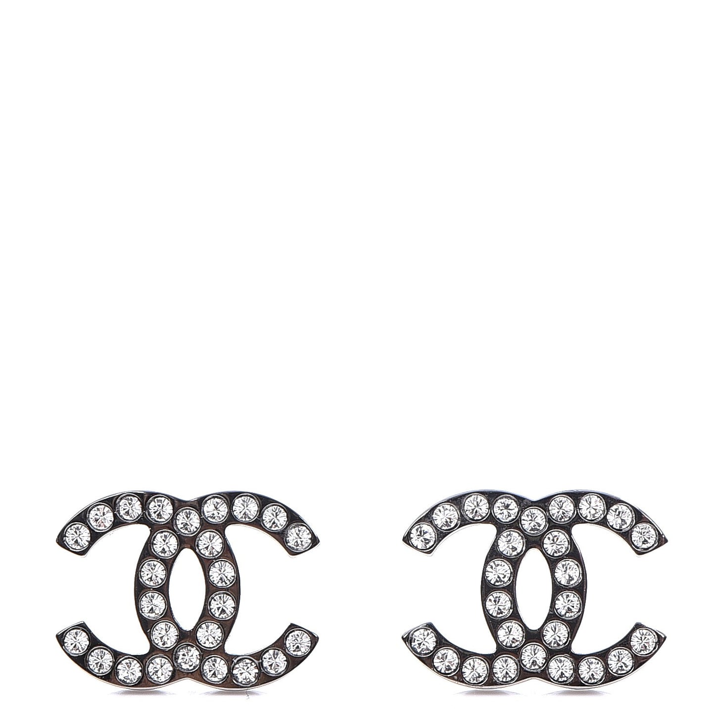 Crystal CC Earrings Silver