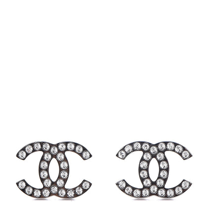 Chanel Crystal CC Earrings Silver 1 of 5