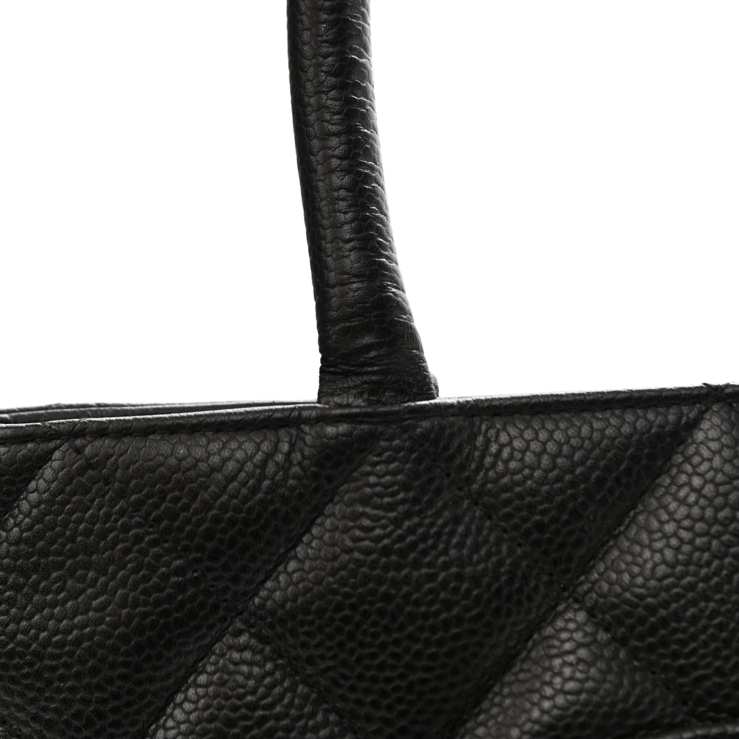Caviar Quilted Medallion Tote Black