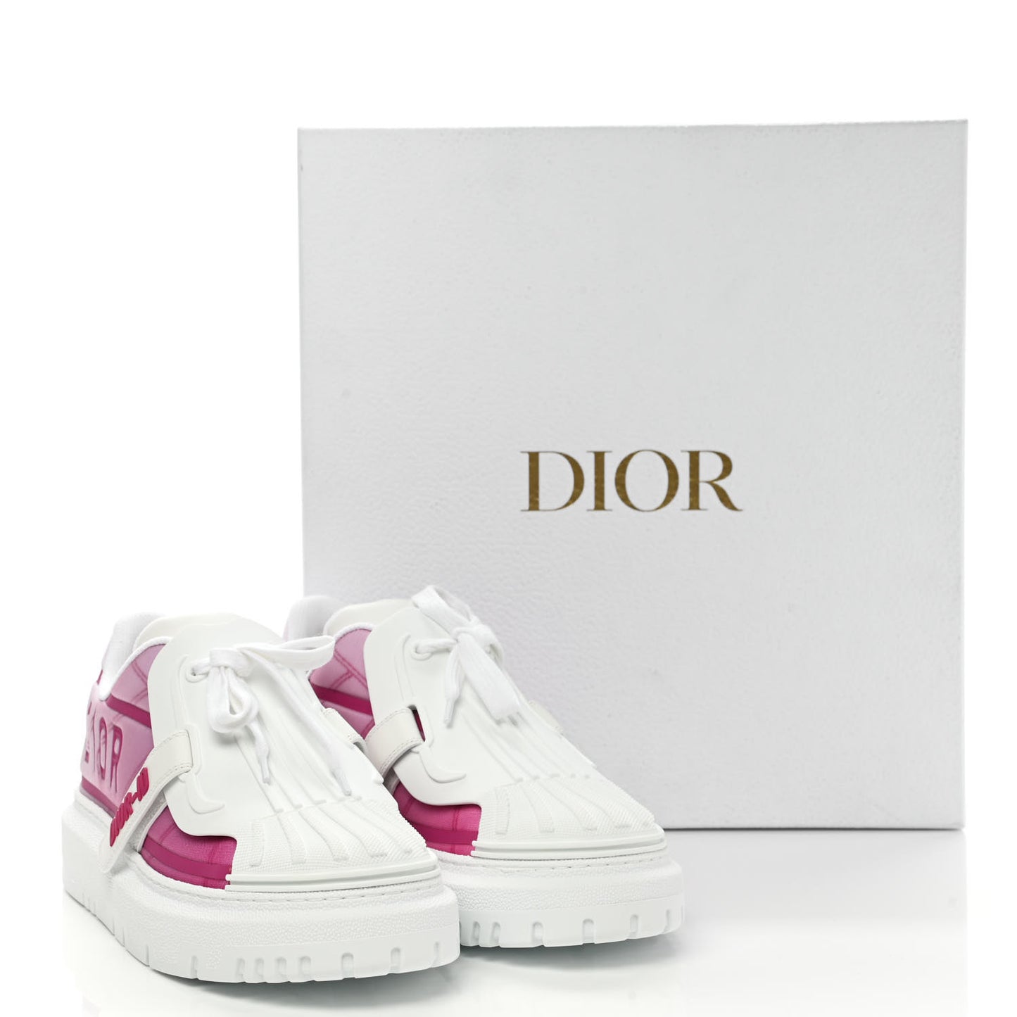 Reflective Fabric Shaded Dior-ID Platform Sneakers 39 Raspberry