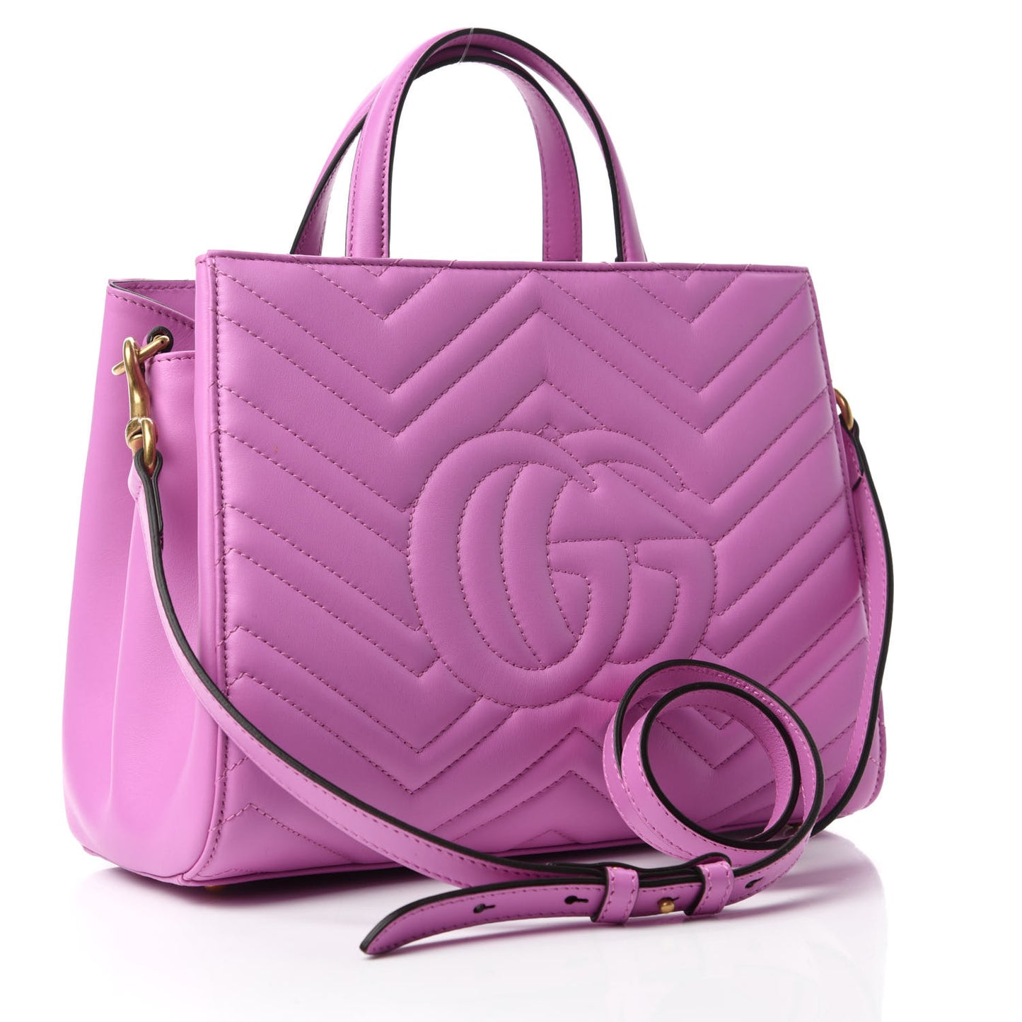 Calfskin Matelasse Small GG Marmont Tote Candy Mousse