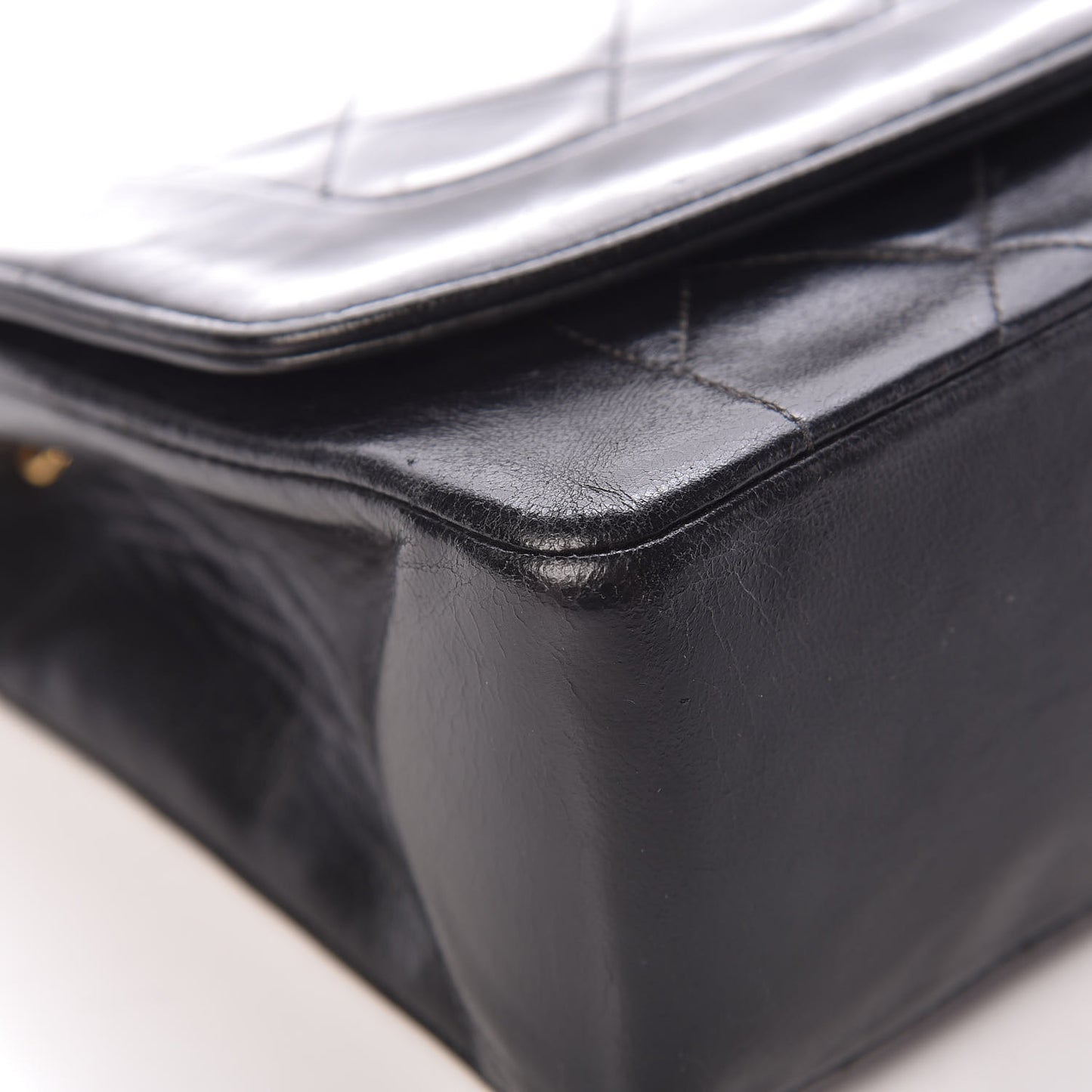 Lambskin Quilted Small Single Flap Black