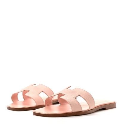 Hermes Epsom Oran Sandals 37 Rose Pale 4 of 10