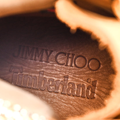 Jimmy Choo X TIMBERLAND Nubuck Swarovski Crystal Womens Ankle Boots 8 Wheat 9 of 15