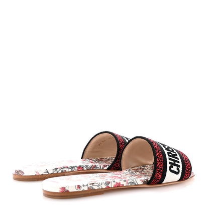Christian Dior Canvas Embroidered Dioramour Dway Mules Slide Sandals 37 Multicolor 5 of 10