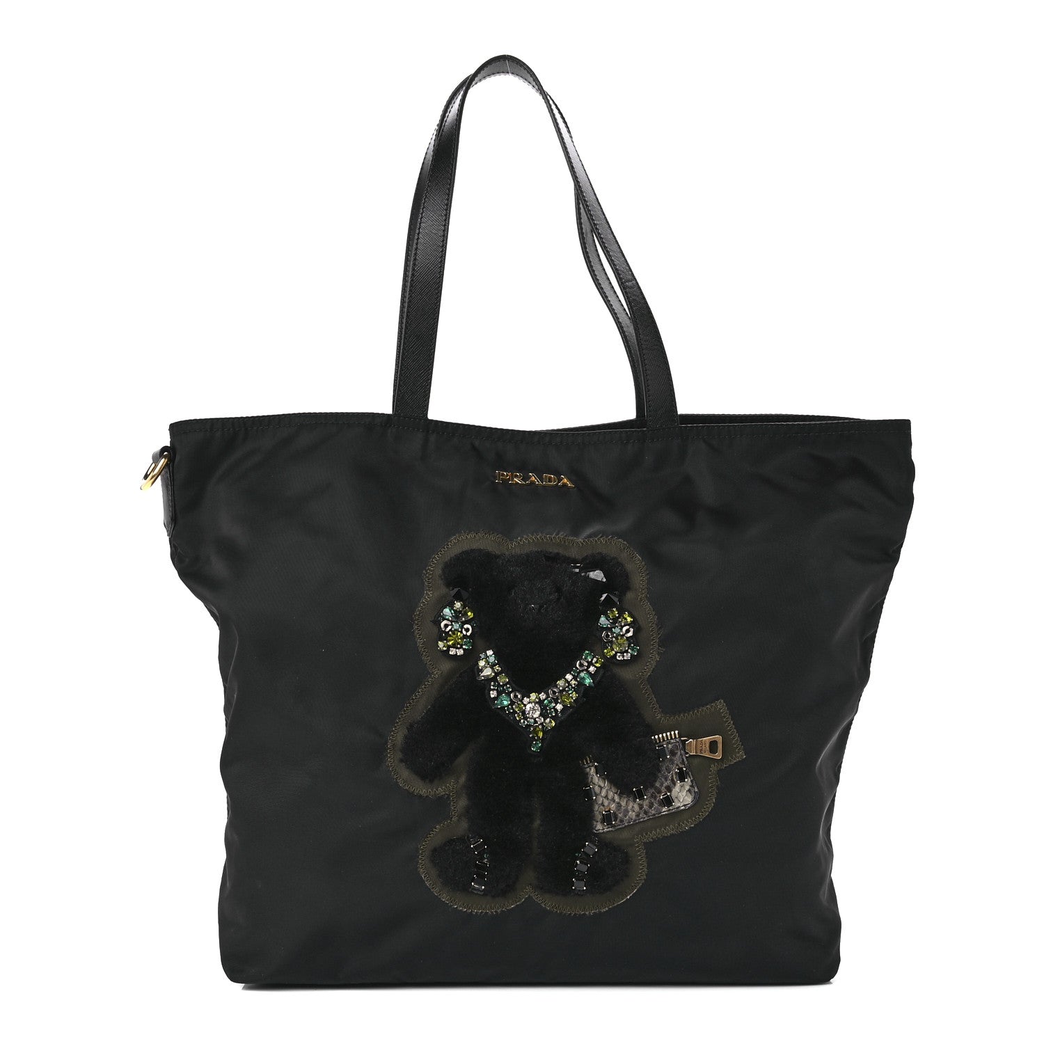 Prada Tessuto Nylon Teddy Bear Tote Black 1 of 12