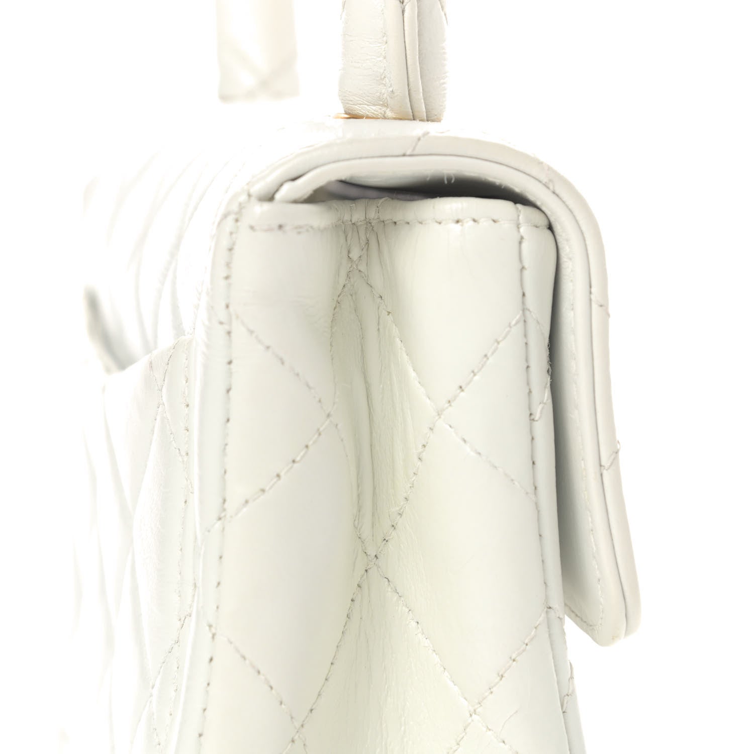 Chanel Lambskin Quilted Mini Top Handle Square Flap White 6 of 7