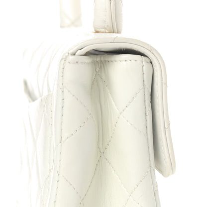 Chanel Lambskin Quilted Mini Top Handle Square Flap White 6 of 7