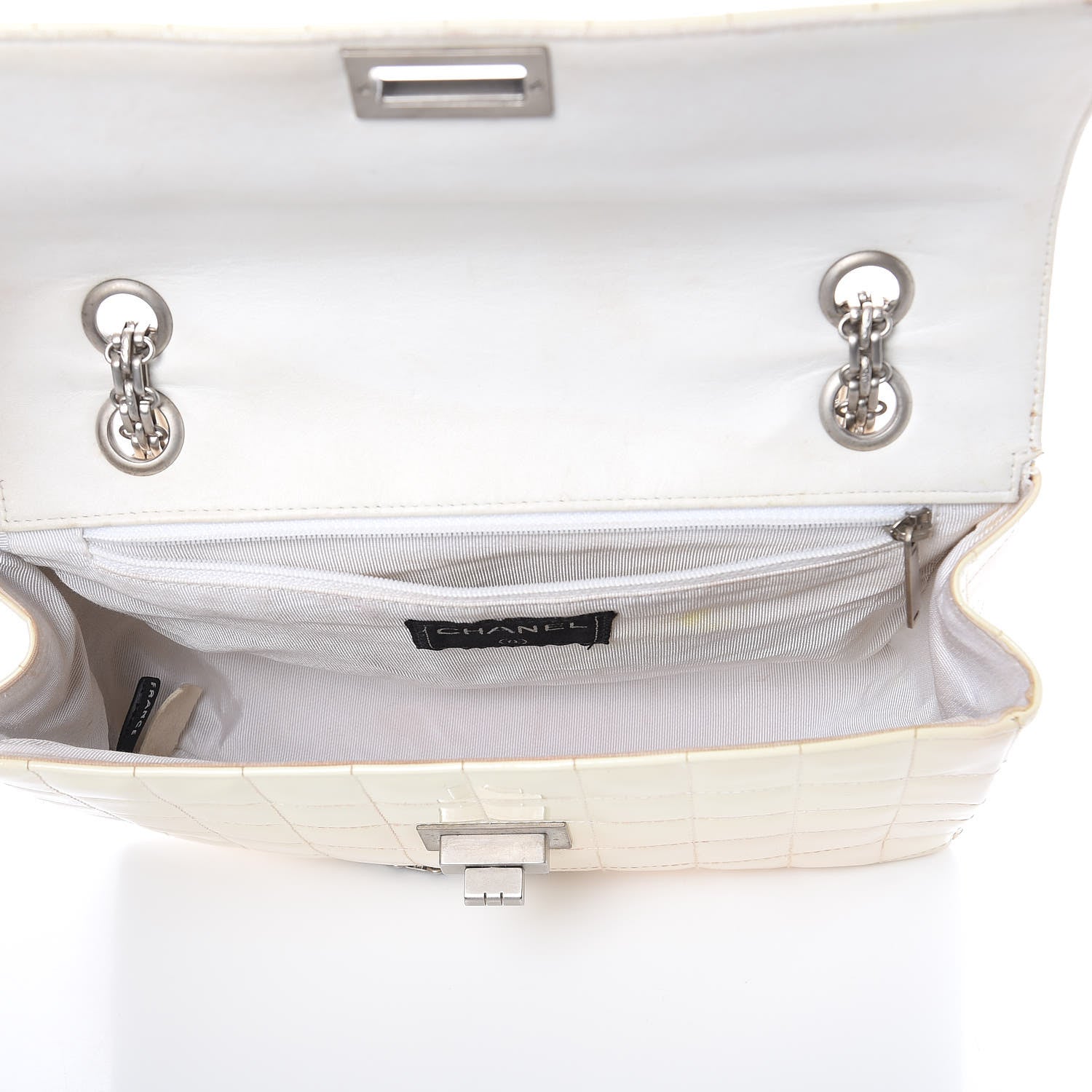 Chanel Patent Chocolate Bar Reissue Single Flap White 7 of 12