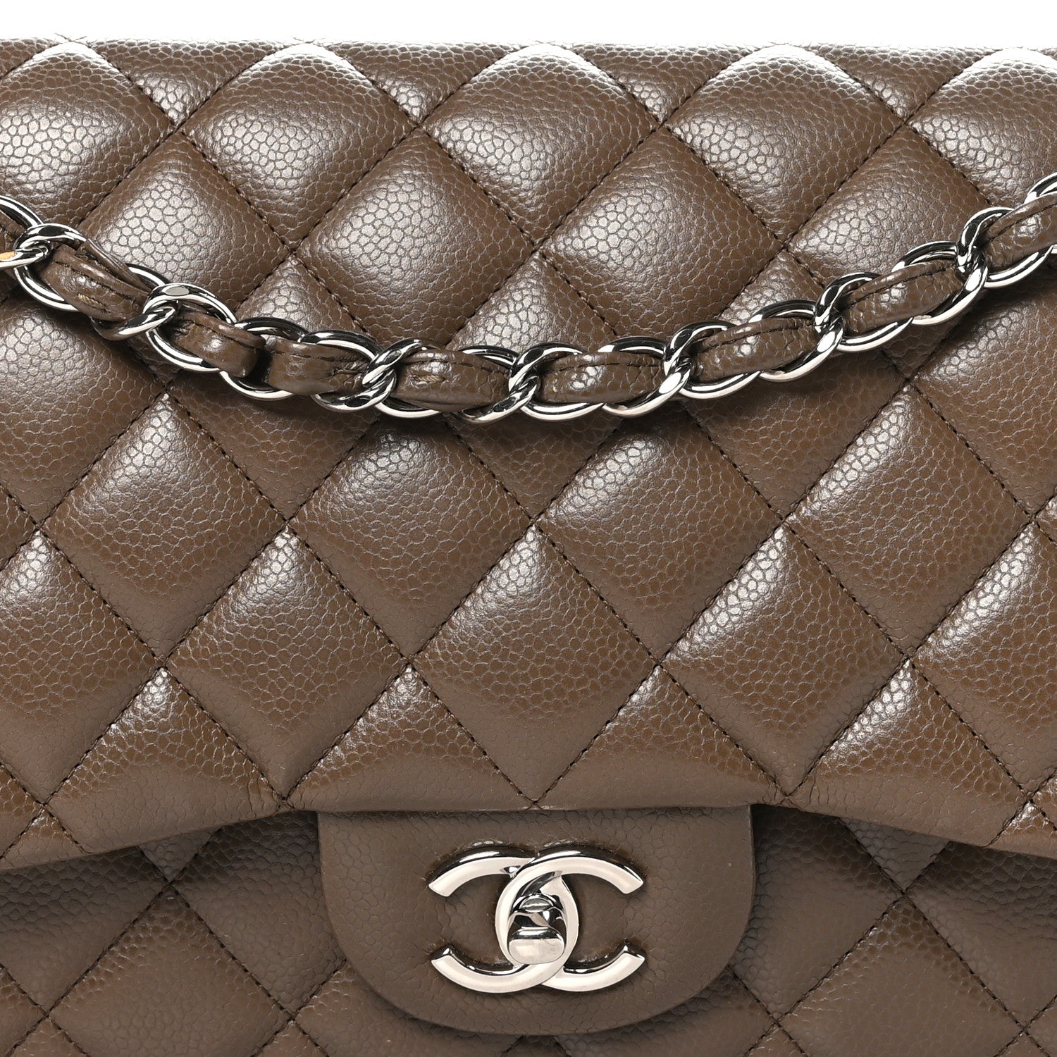 Chanel Caviar Quilted Jumbo Double Flap Brown 8 of 10